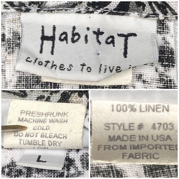 Habitat Clothes to Live In Linen Jacket Size L Lagenlook Art to Wear Floral - Picture 8 of 12